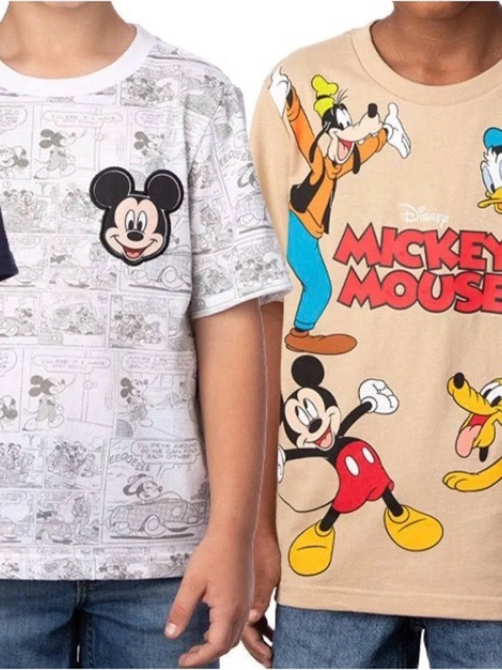 Disney Kids' 4-Pack Short Sleeve Tees - Tan, Blue, Navy & White